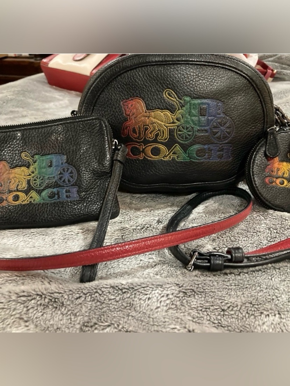 Rare 3 piece Coach limited edition rainbow collection bundle